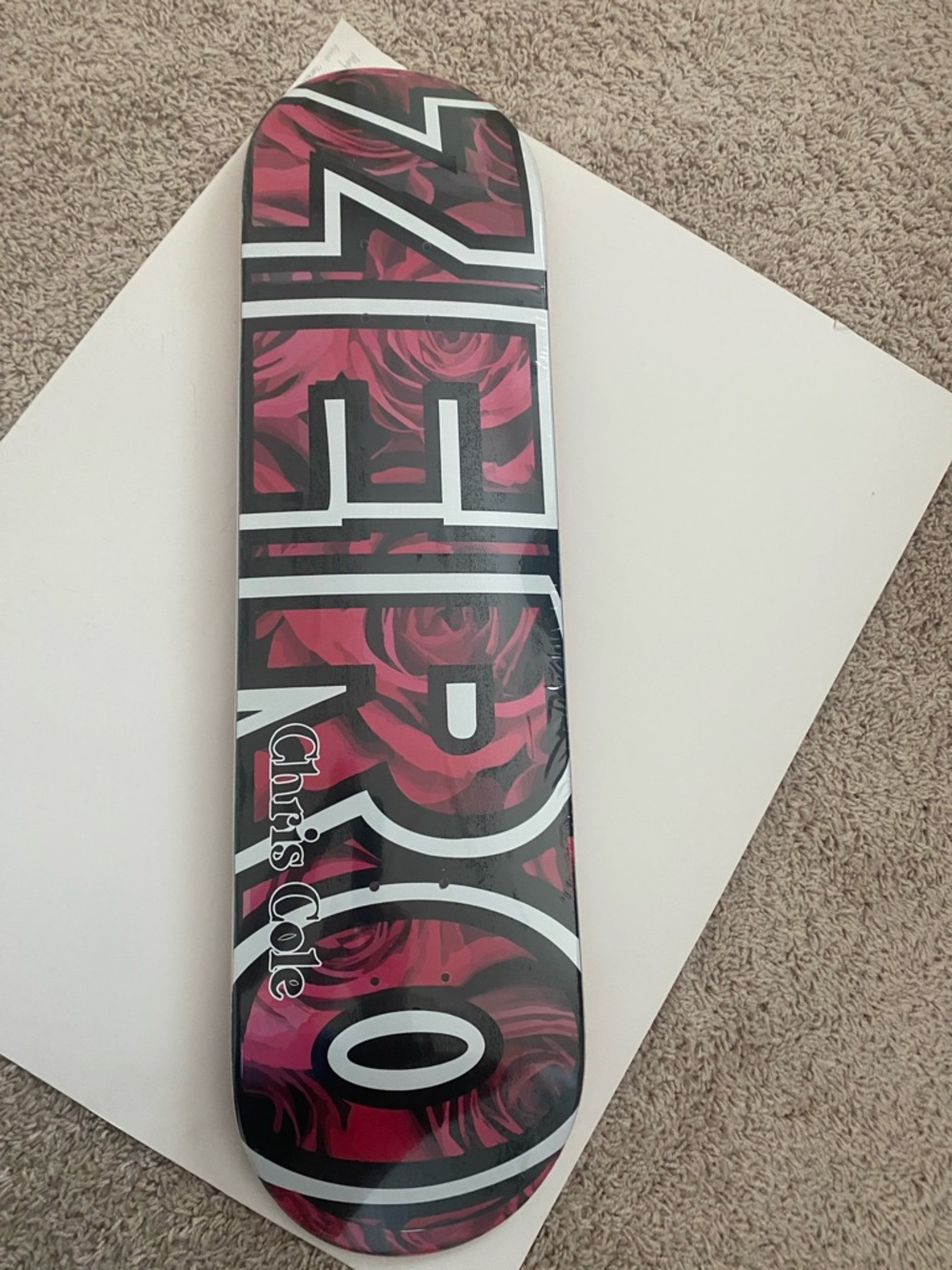 Chris Cole Rose Graphic Skateboard Deck - Black & Red